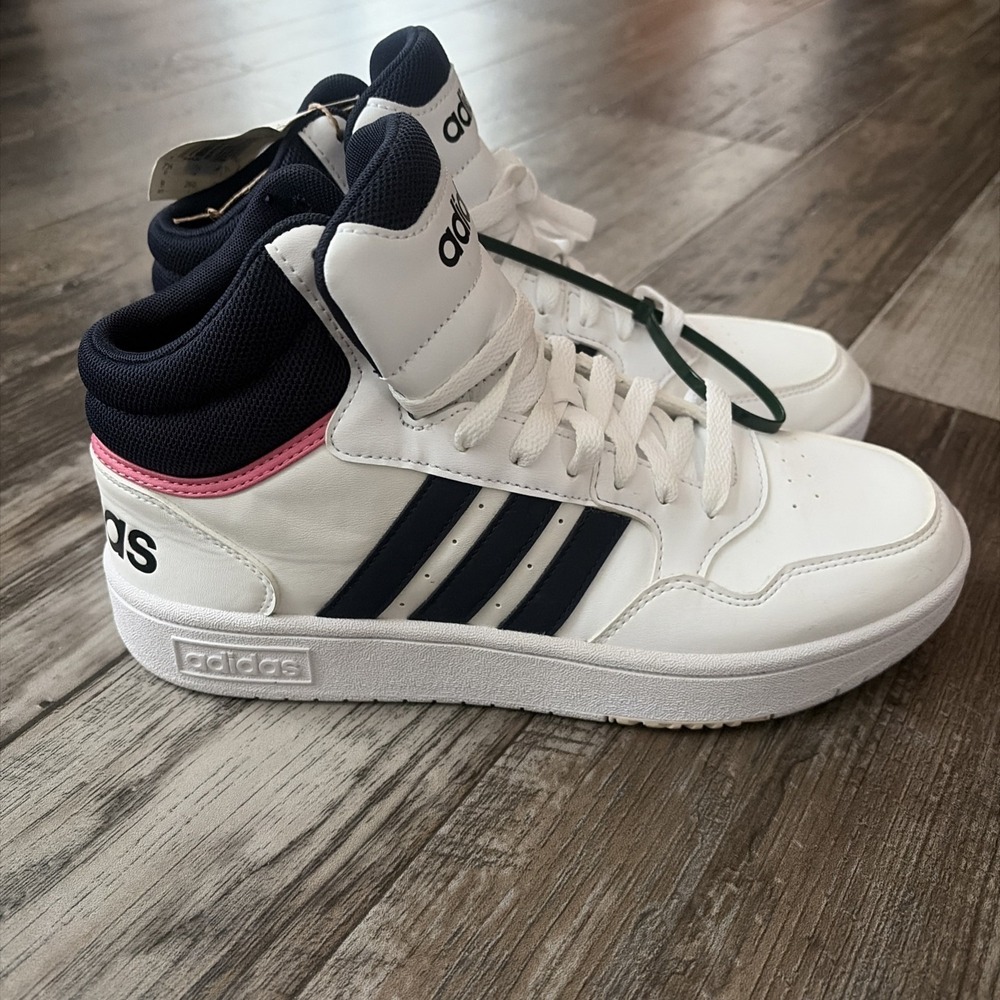Adidas Hoops 3.0 Mid White Womens Leather Basketball Sneakers GW5455 Size 9